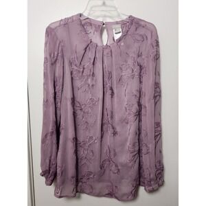 Chico's Tonal Embroidered Illusion Blouse with Cami Size 2 12/14 Feminine Office